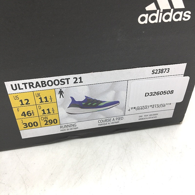 Adidas Ultraboost 21 Royal Blue Running Course Sneakers Mens Size US 12 NEW