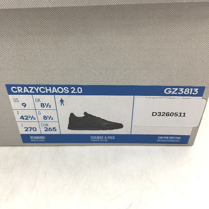 Adidas Crazychaos 2.0 Solid Black Running Course Sneakers Mens Size US 9 NEW