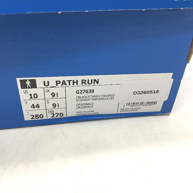 Adidas U-Path Run Originals Black Triple Stripe Sneakers Mens Size US 10 NEW