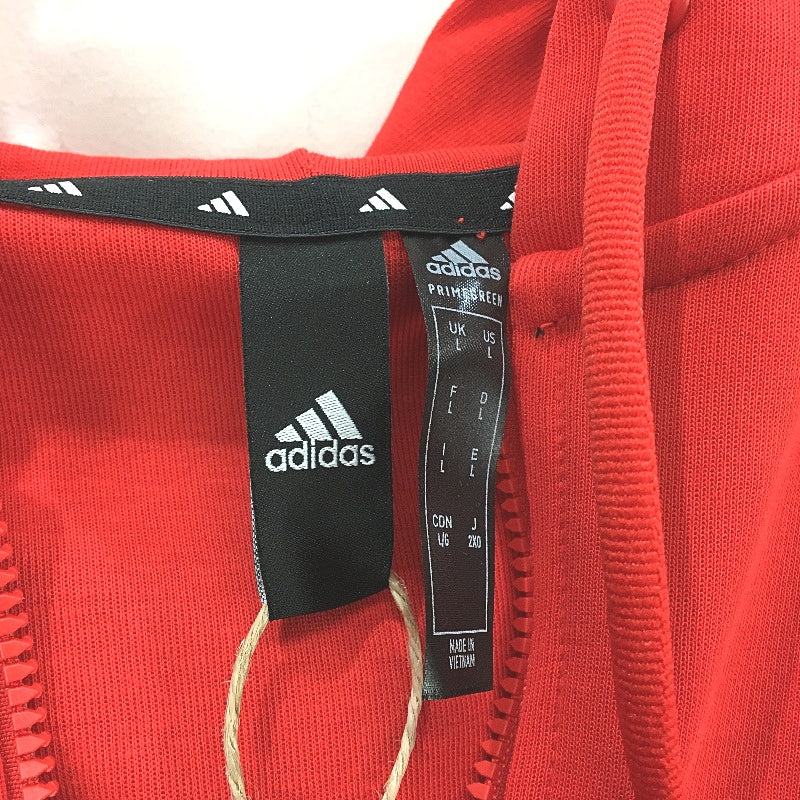 Adidas Future Icons Red 3 Stripes Full Zip Hoodie Mens Size Large NEW