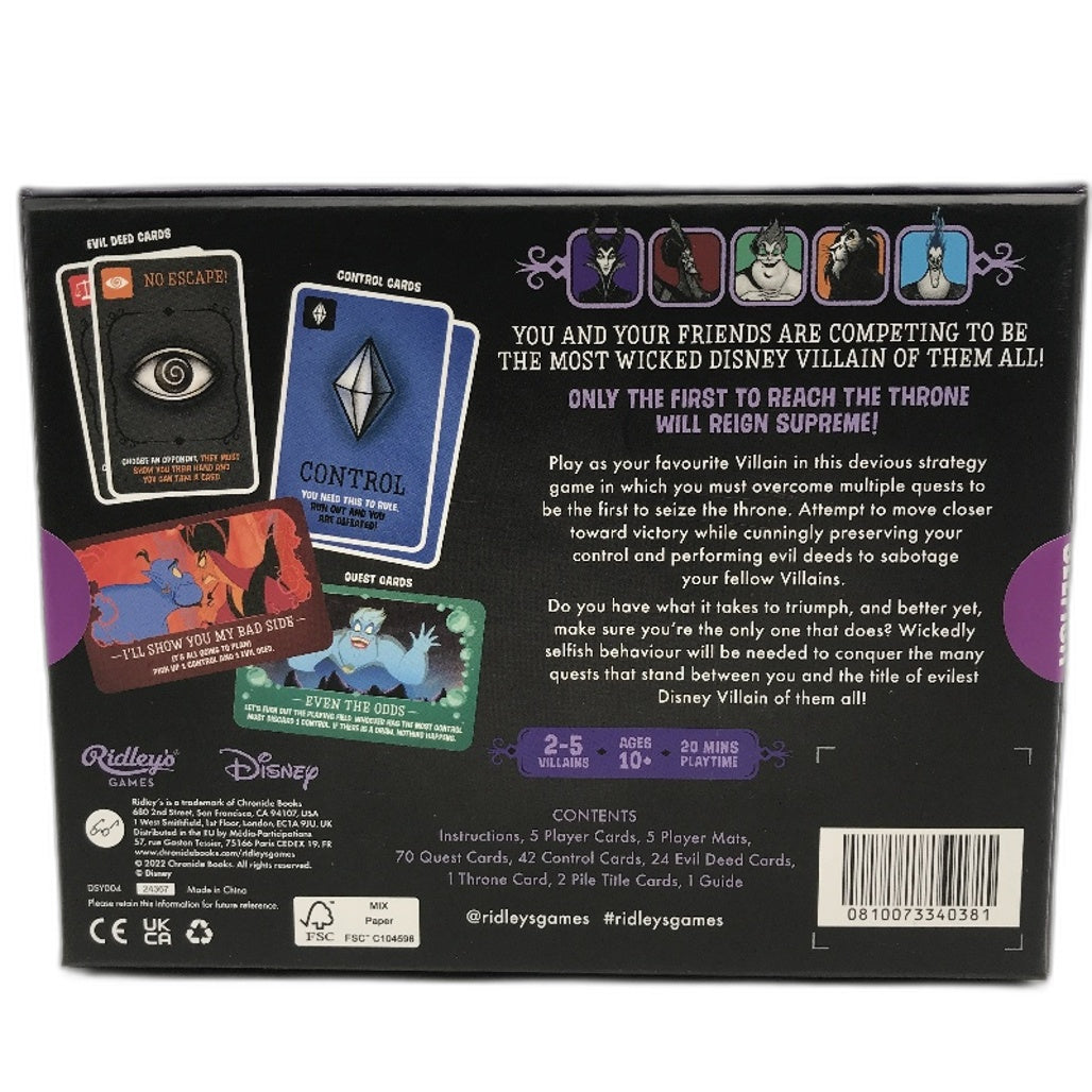 Disney Villains Selfish Card Game 2-5 Players Ages 10+ NEW