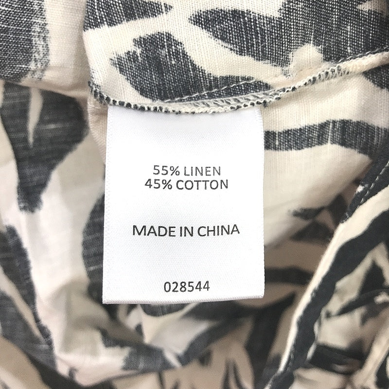 Sussan Zebra Button Up Linen Blend Collared Longsleeve Top Ladies Size 10