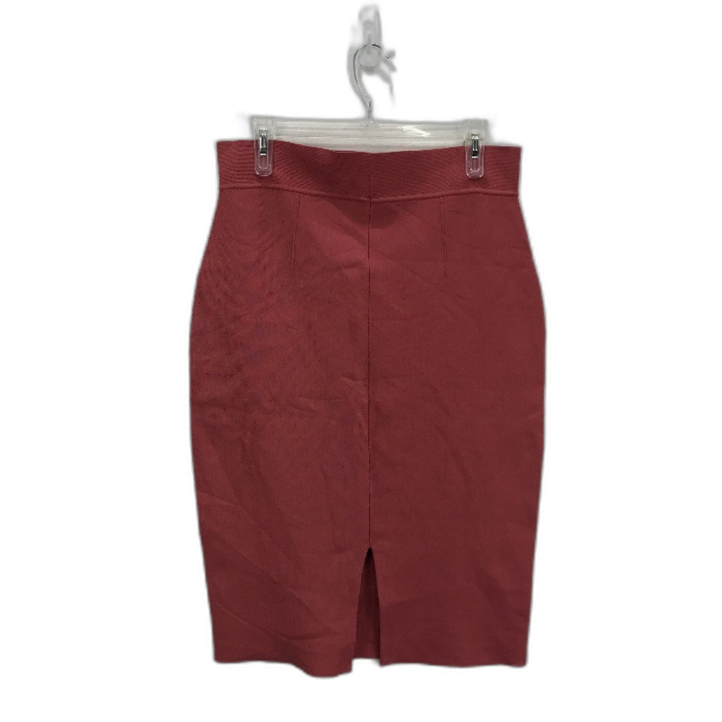 Saba Knitted Pull On Lipstick Pink Fitted Midi Skirt Ladies Size Medium