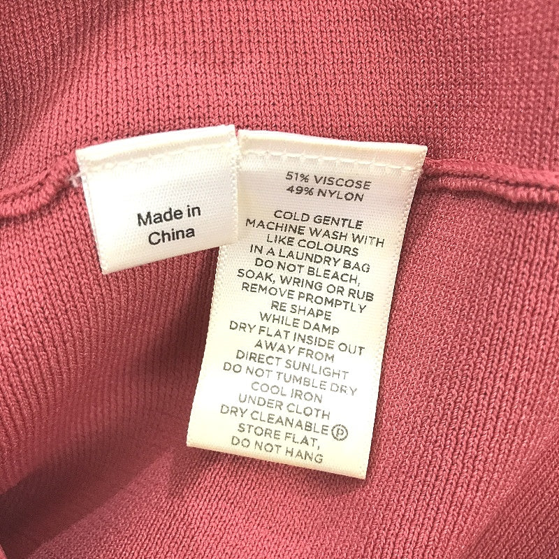 Saba Knitted Pull On Lipstick Pink Fitted Midi Skirt Ladies Size Medium