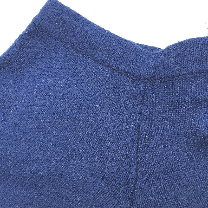 Zara Wool Blend Knitted Sapphire Blue Thick Garter Trousers Ladies Size Medium