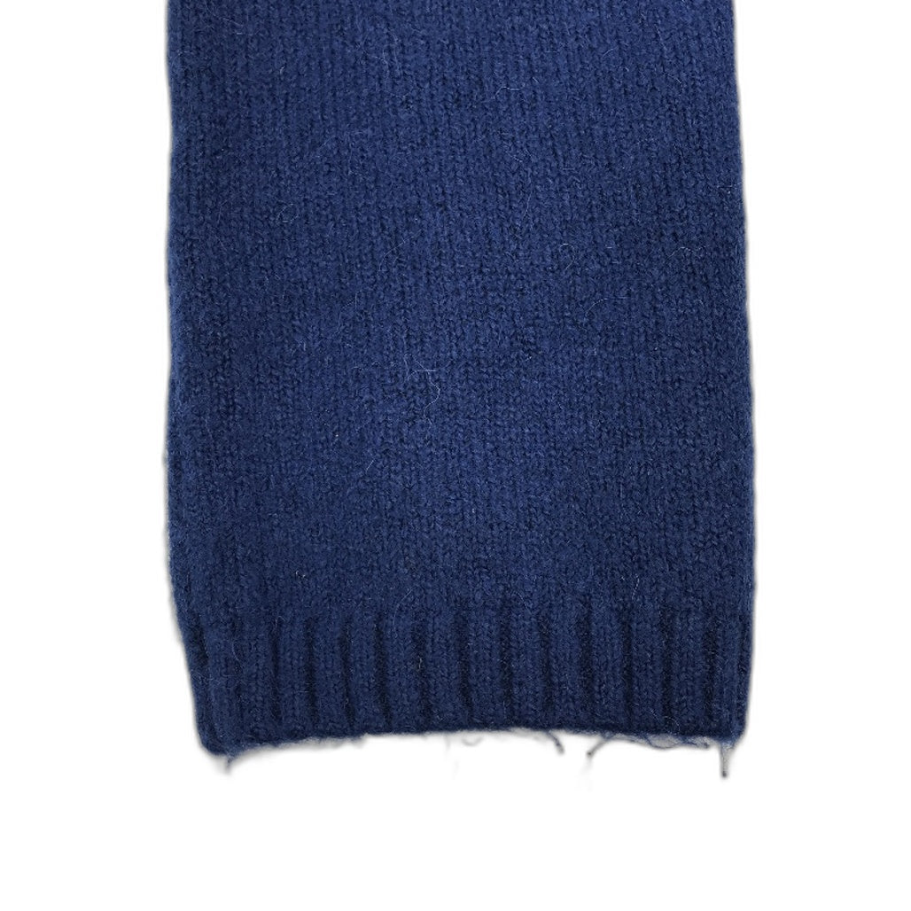 Zara Wool Blend Knitted Sapphire Blue Thick Garter Trousers Ladies Size Medium