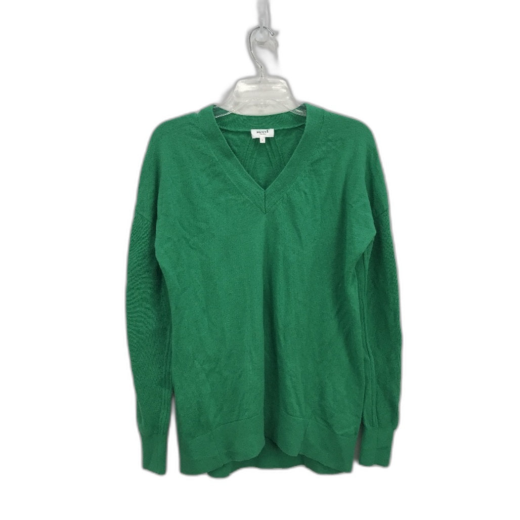 Seed Heritage Thin V-Neck Green Knitted Wool Blend Sweater Ladies Size Medium