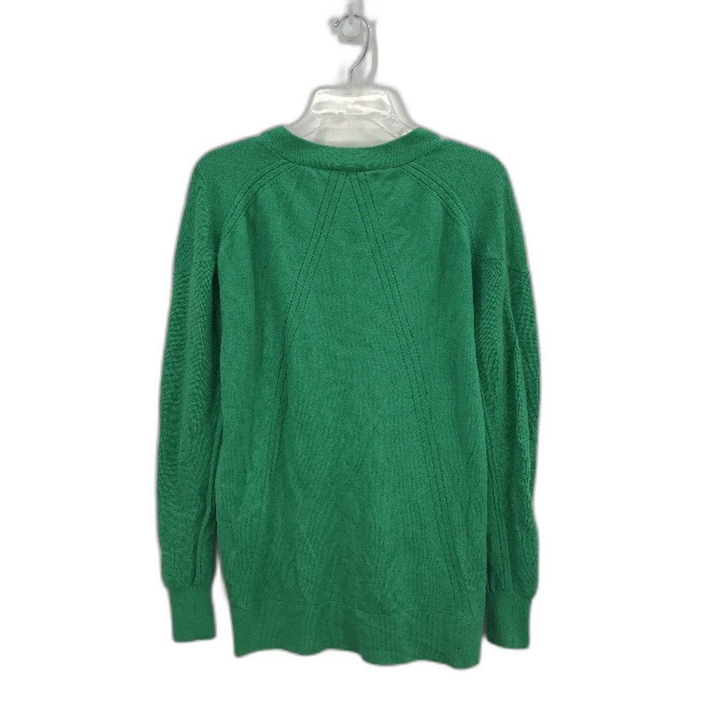 Seed Heritage Thin V-Neck Green Knitted Wool Blend Sweater Ladies Size Medium