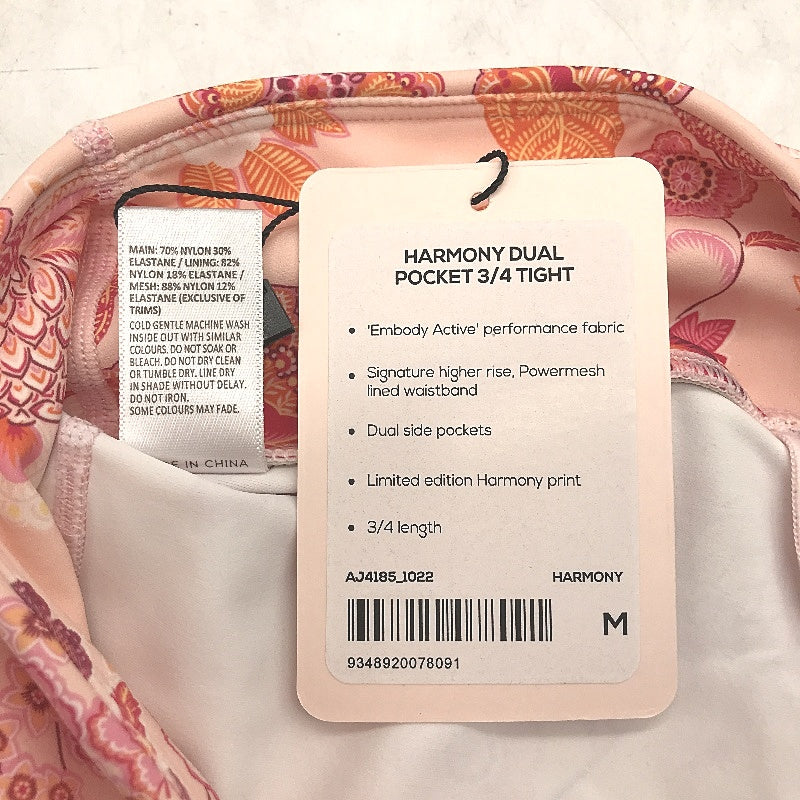 Abi and Joseph Harmony Pink Boho Dual Pocket 3/4 Tights Ladies Size Medium NEW