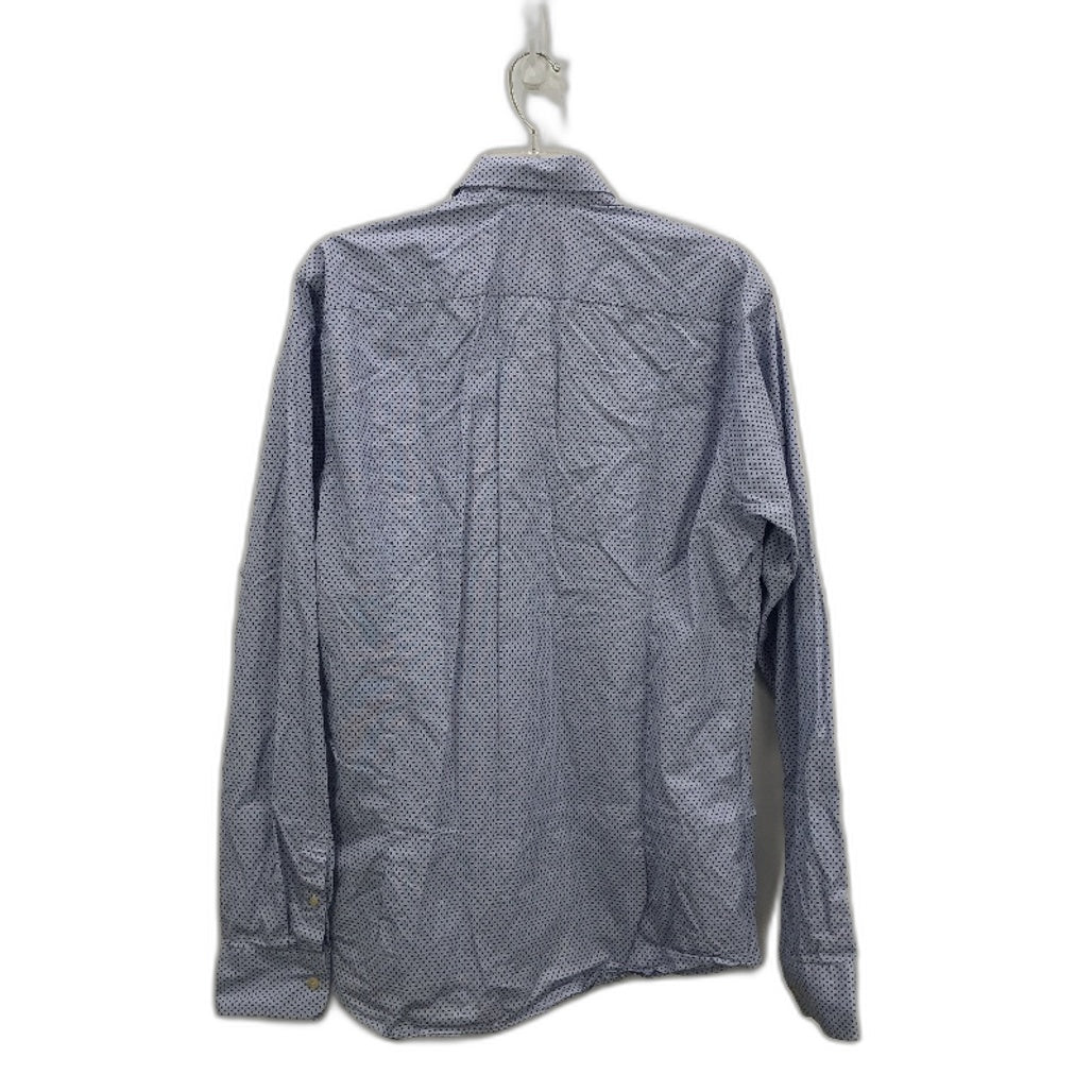 Scotch & Soda Dotted Stretch Longsleeve Blue Button Up Shirt Mens Size Large