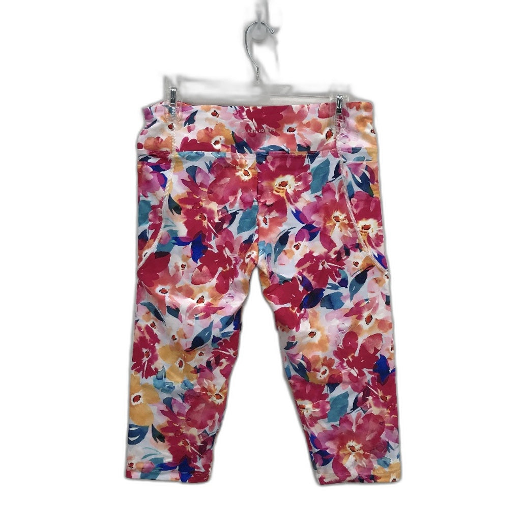 Abi and Joseph Pink Floral Dual Pocket Mid Thigh Tights Ladies Size Large