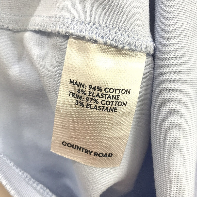 Country Road Australian Cotton Blend Baby Blue Fitted T-Shirt Ladies Size Large