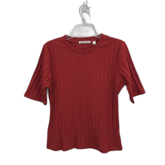 Country Road Shortsleeve Wide Rib Fitted Red T-Shirt Ladies Size Large