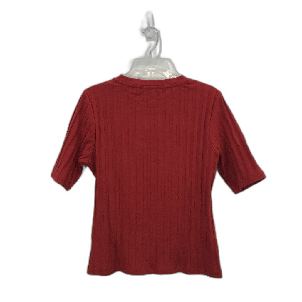 Country Road Shortsleeve Wide Rib Fitted Red T-Shirt Ladies Size Large