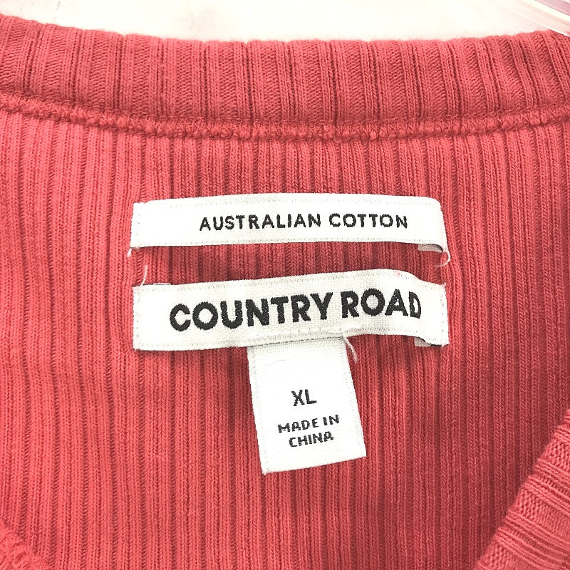 Country Road Australian Cotton Salmon Pink High Neck Rib Tank Ladies Size XL