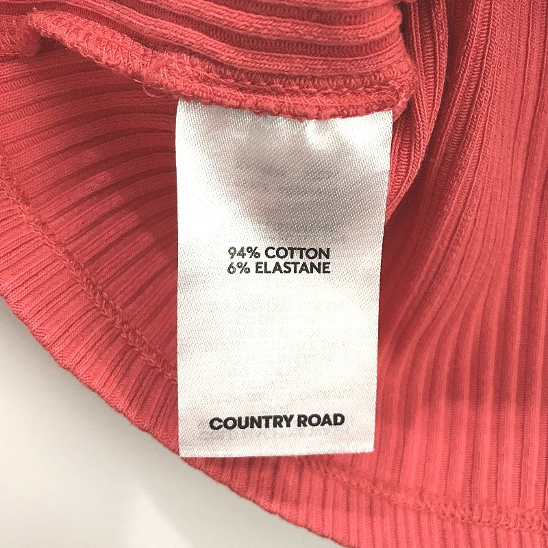 Country Road Australian Cotton Salmon Pink High Neck Rib Tank Ladies Size XL