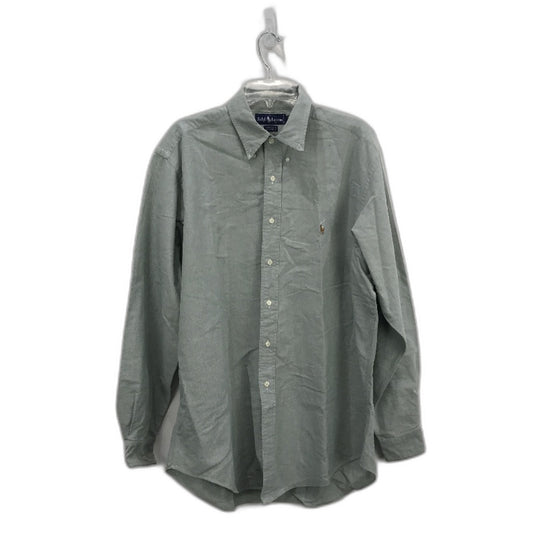 Ralph Lauren Yarmouth Cotton Button Up Pale Green Shirt Mens Size 16.5-36