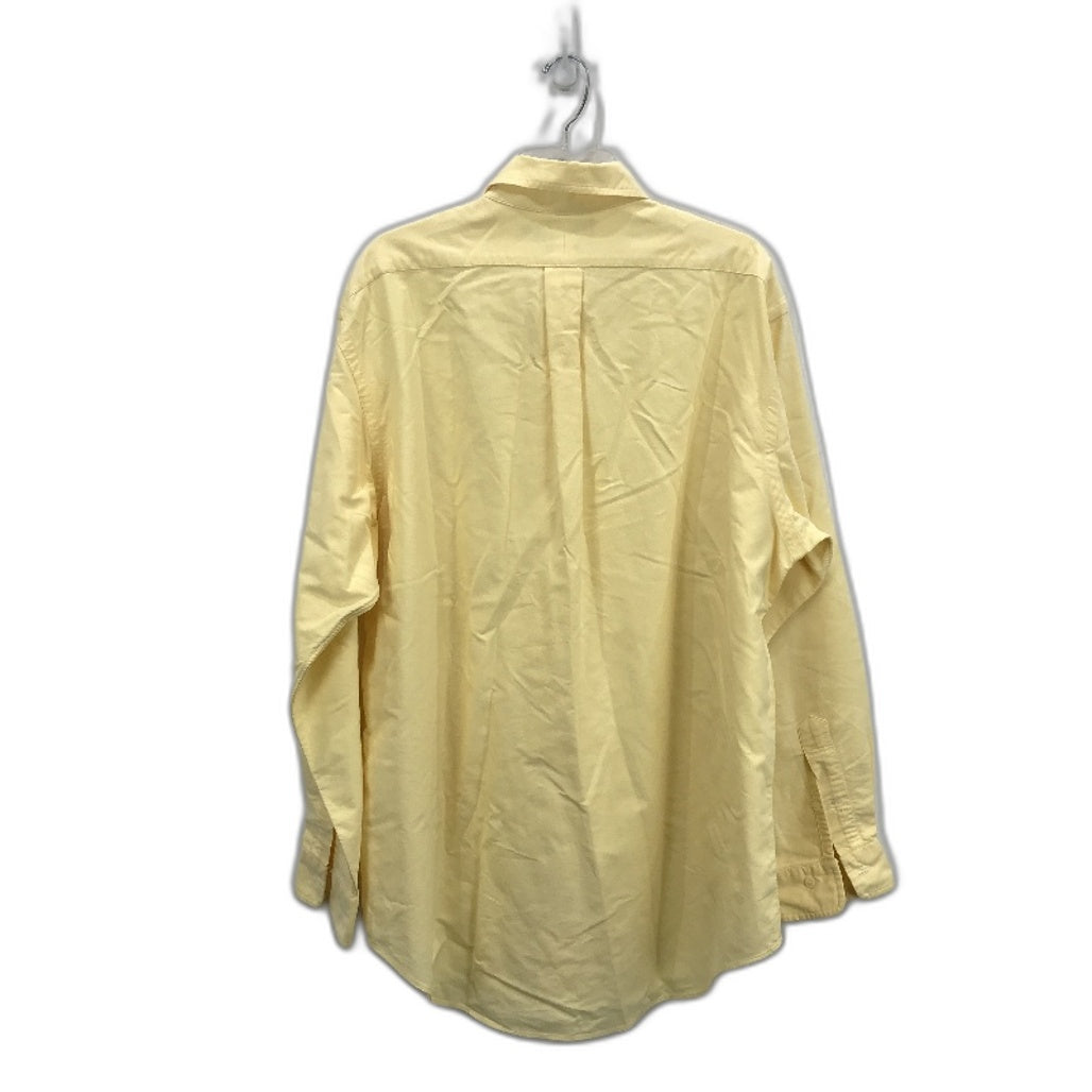 Ralph Lauren Yarmouth Cotton Button Up Butter Yellow Shirt Mens Size 16.5-35