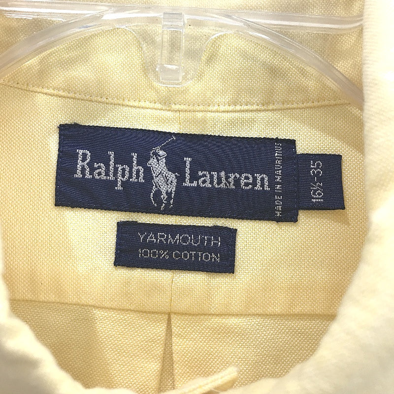 Ralph Lauren Yarmouth Cotton Button Up Butter Yellow Shirt Mens Size 16.5-35