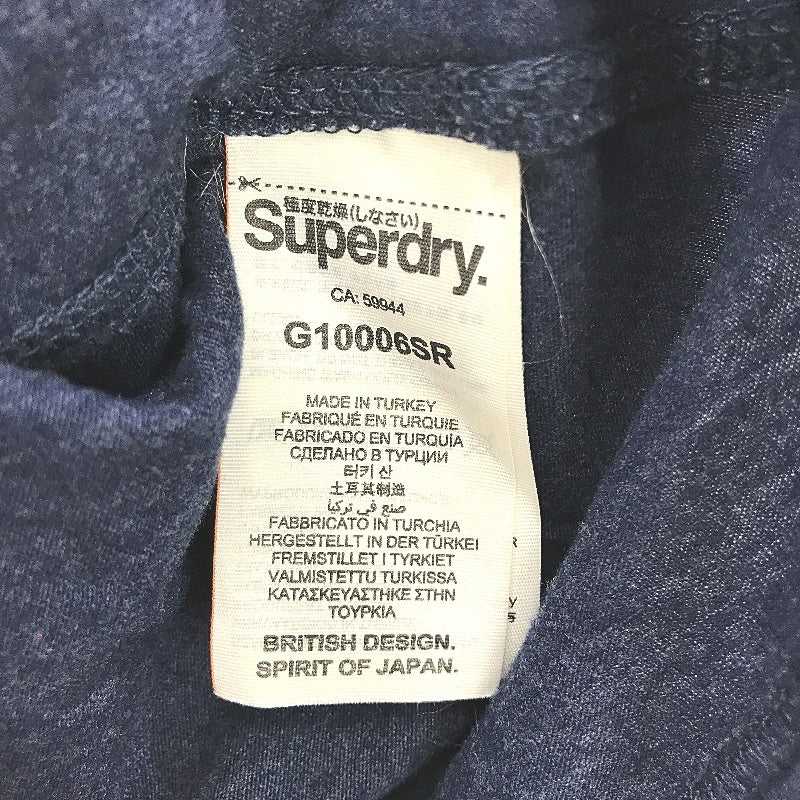 SuperDry Vintage Printed Slim Fit Round Neck Navy T-Shirt Ladies Size 10