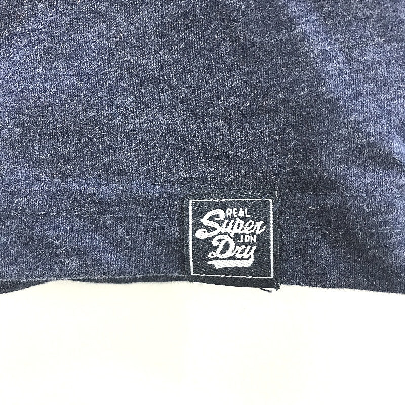 SuperDry Vintage Printed Slim Fit Round Neck Navy T-Shirt Ladies Size 10