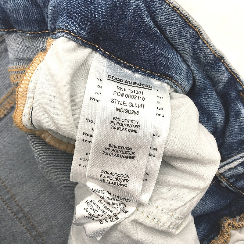 Good American Good Legs Indigo Blue Straight Skinny Jeans Ladies Size 12 / 31