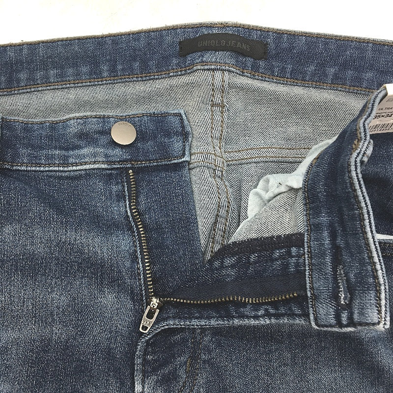 Uniqlo Ultra Stretch Indigo Blue Skinny Fit Jeans Mens Size 35x39 Inch NEW