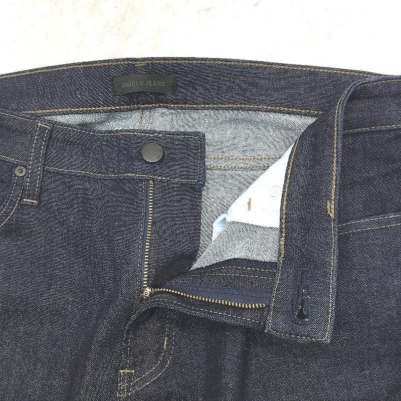 Uniqlo Ultra Stretch Black Skinny Fit Tapered Jeans Mens Size 35x34 Inch