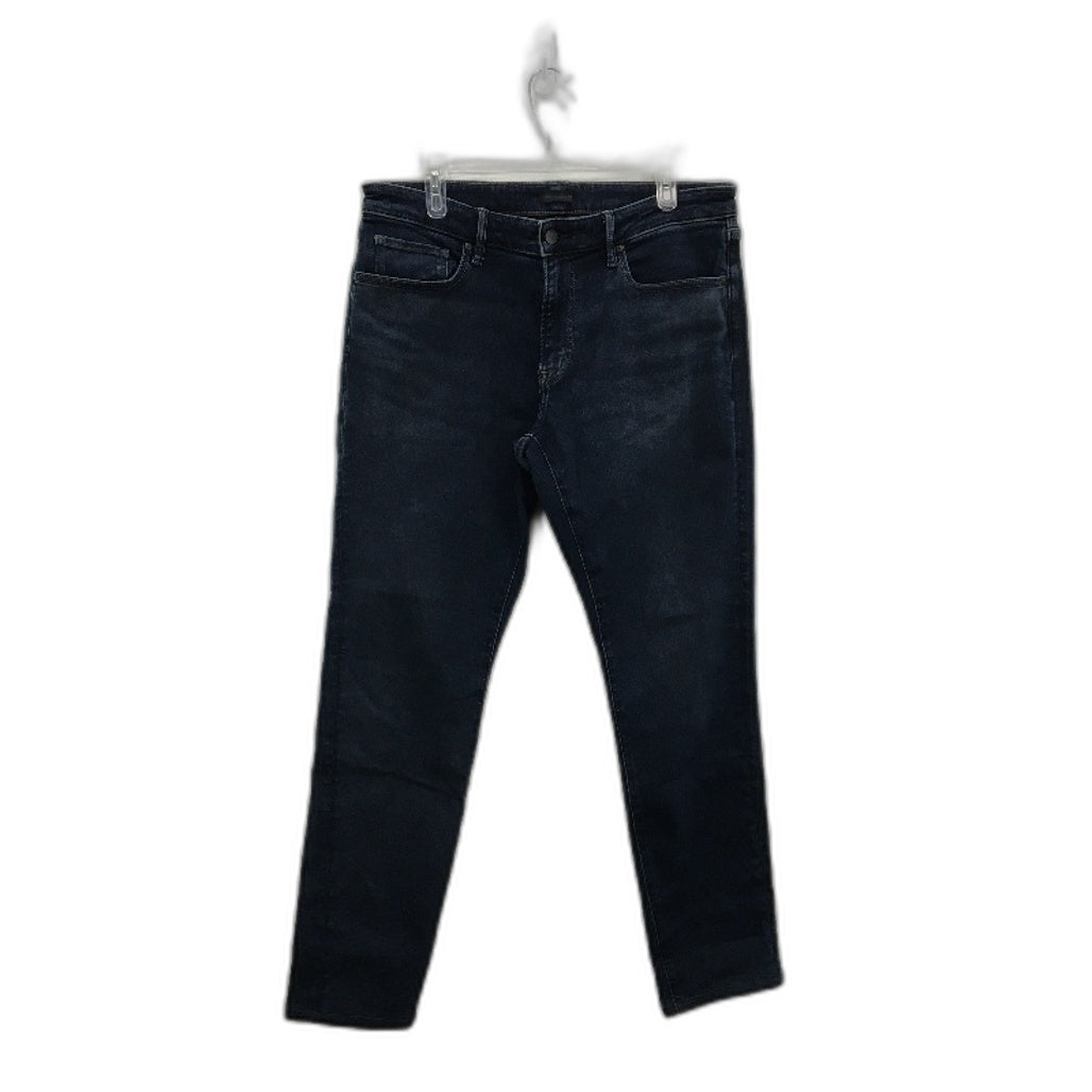 Uniqlo Ultra Stretch Dark Indigo Skinny Fit Tapered Jeans Mens Size 35x34 Inch