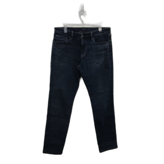 Uniqlo Ultra Stretch Dark Indigo Skinny Fit Tapered Jeans Mens Size 35x34 Inch