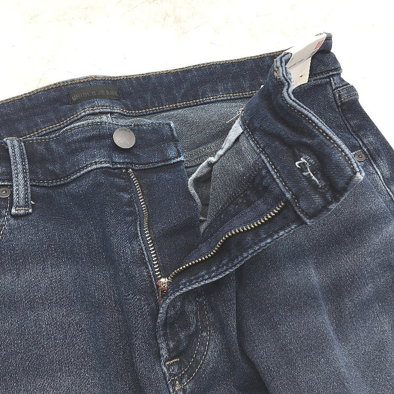 Uniqlo Ultra Stretch Dark Indigo Skinny Fit Tapered Jeans Mens Size 35x34 NEW