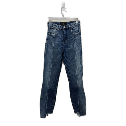 Decjuba Frayed Cut Leg Lined Indigo Blue Denim Jeans Ladies Size 10