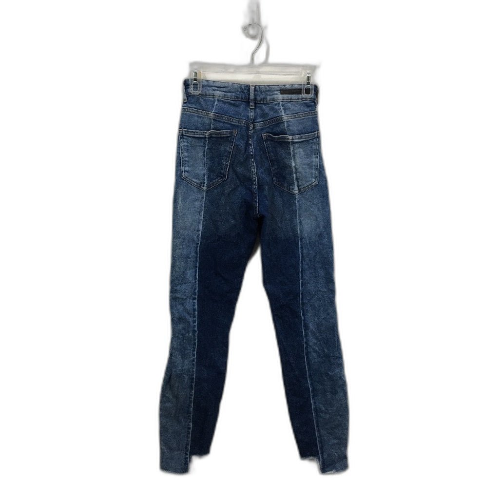 Decjuba Frayed Cut Leg Lined Indigo Blue Denim Jeans Ladies Size 10