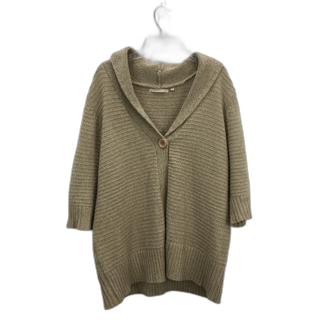 Nicole Woman Knitted Latte Brown Single Button Short Cardigan Ladies Size Large