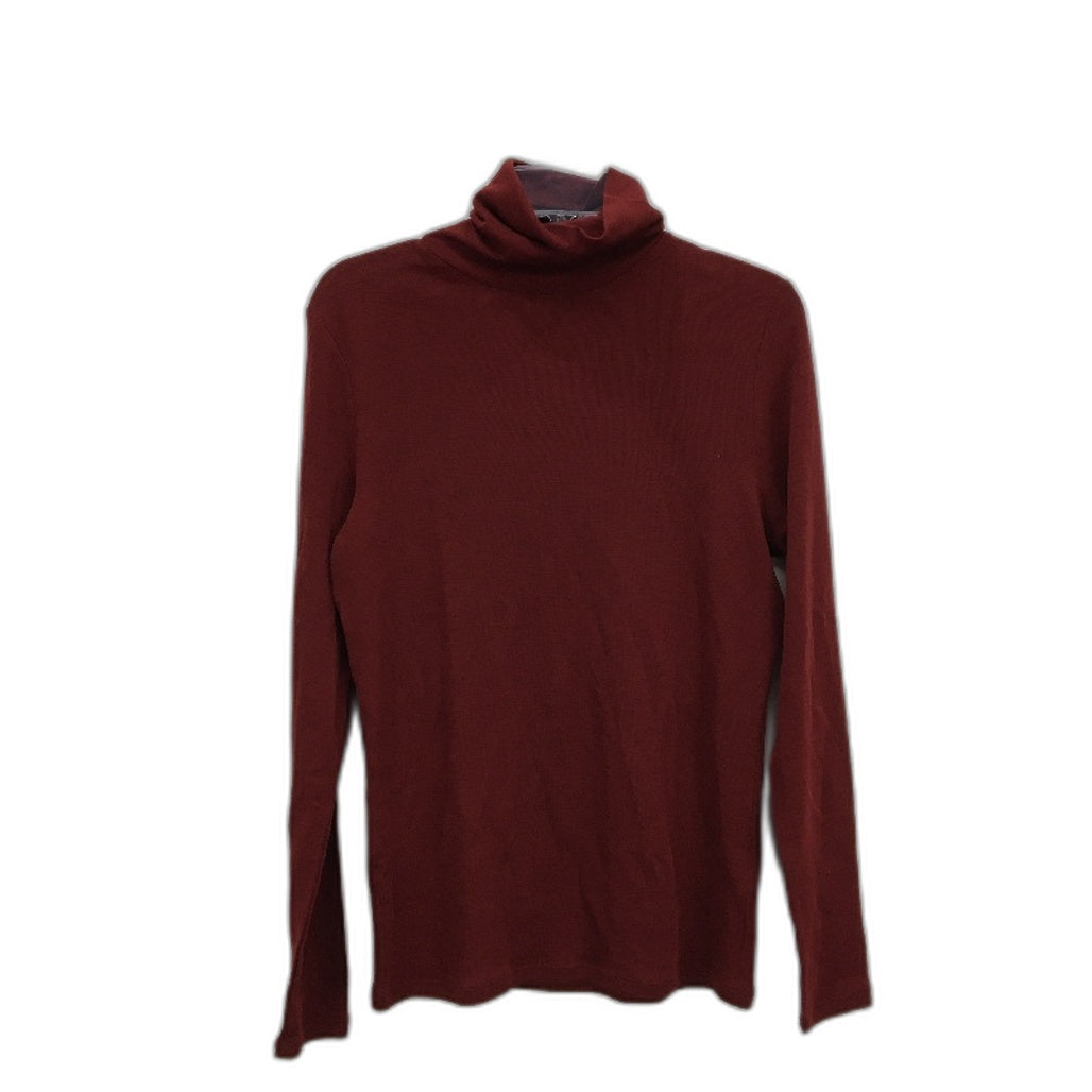Seed Heritage Thin Knit Red Turtleneck Merino Wool Sweater Ladies Size Medium
