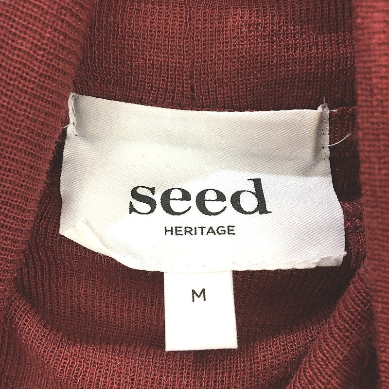 Seed Heritage Thin Knit Red Turtleneck Merino Wool Sweater Ladies Size Medium