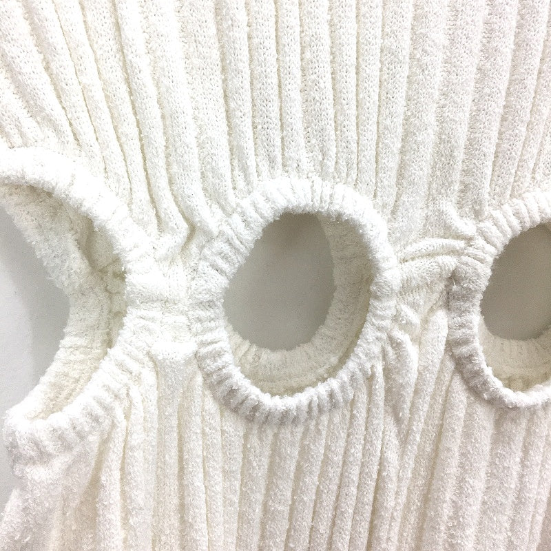 Zara Knitted White Ribbed Cut Out Shortsleeve Jumpsuit Girls Size 13-14 164cm