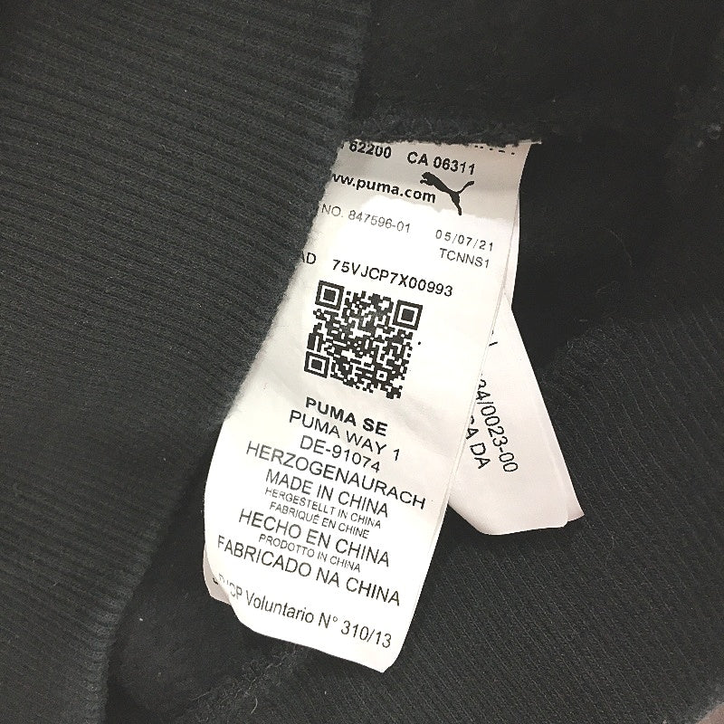 Puma Essentials Black Graphic Logo Fleece Hoodie Boys Size 13-14 Years