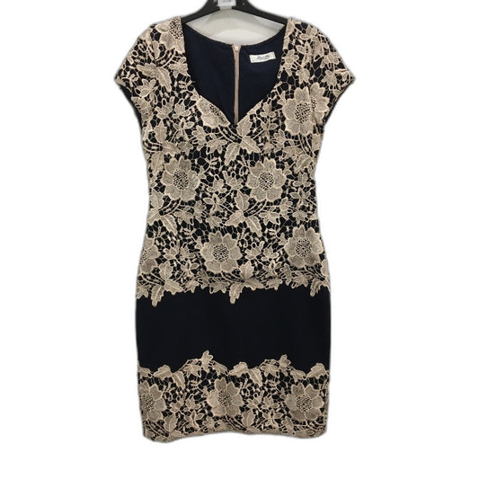 Rose Noir Pale Floral Lace Evening Navy Mini Dress Ladies Size 12
