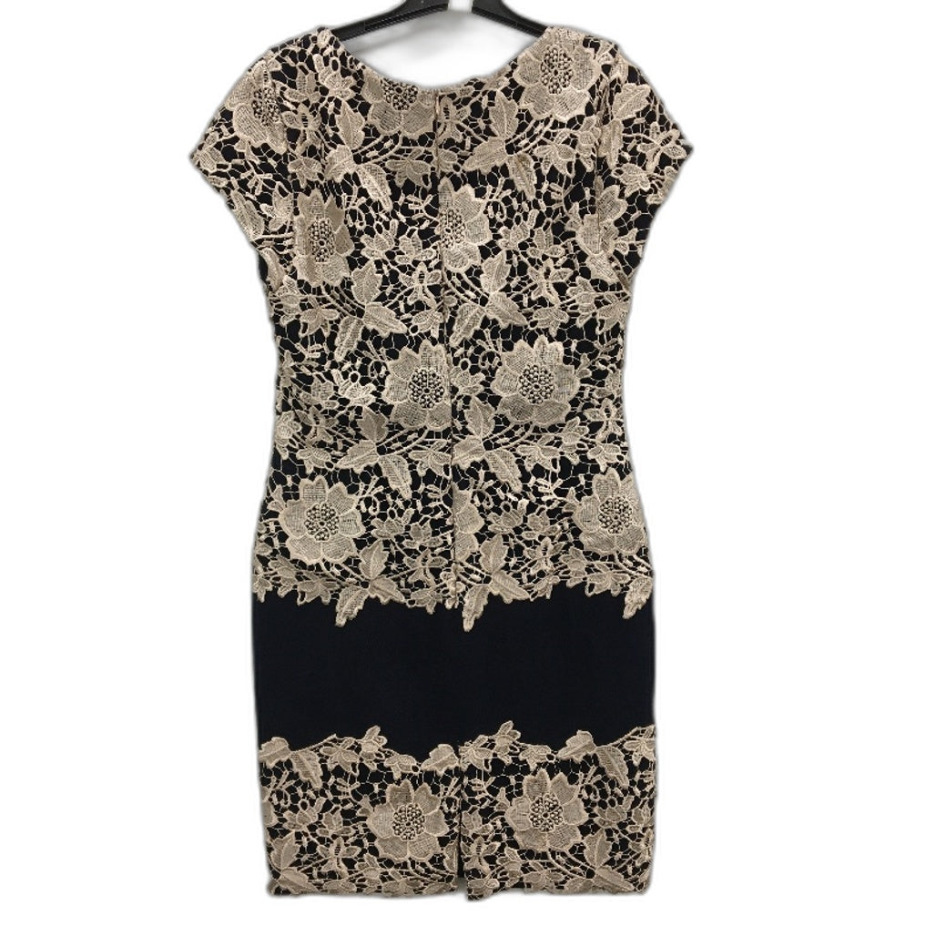 Rose Noir Pale Floral Lace Evening Navy Mini Dress Ladies Size 12