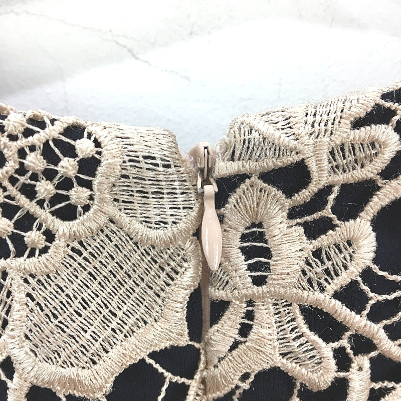 Rose Noir Pale Floral Lace Evening Navy Mini Dress Ladies Size 12