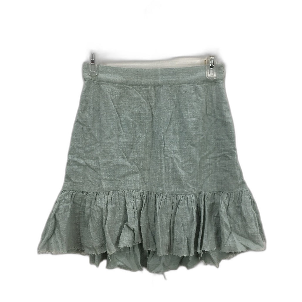 Ghanda Fringe Frill Mint Green Muslin Style Mini Skirt Ladies Size XS