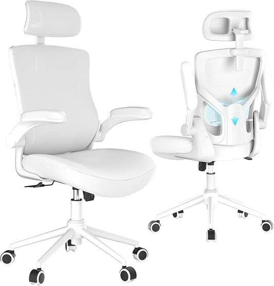 Cykov Ergonomic Home Office Chair High Back Adjustable Headrest Flip Up Arms NEW