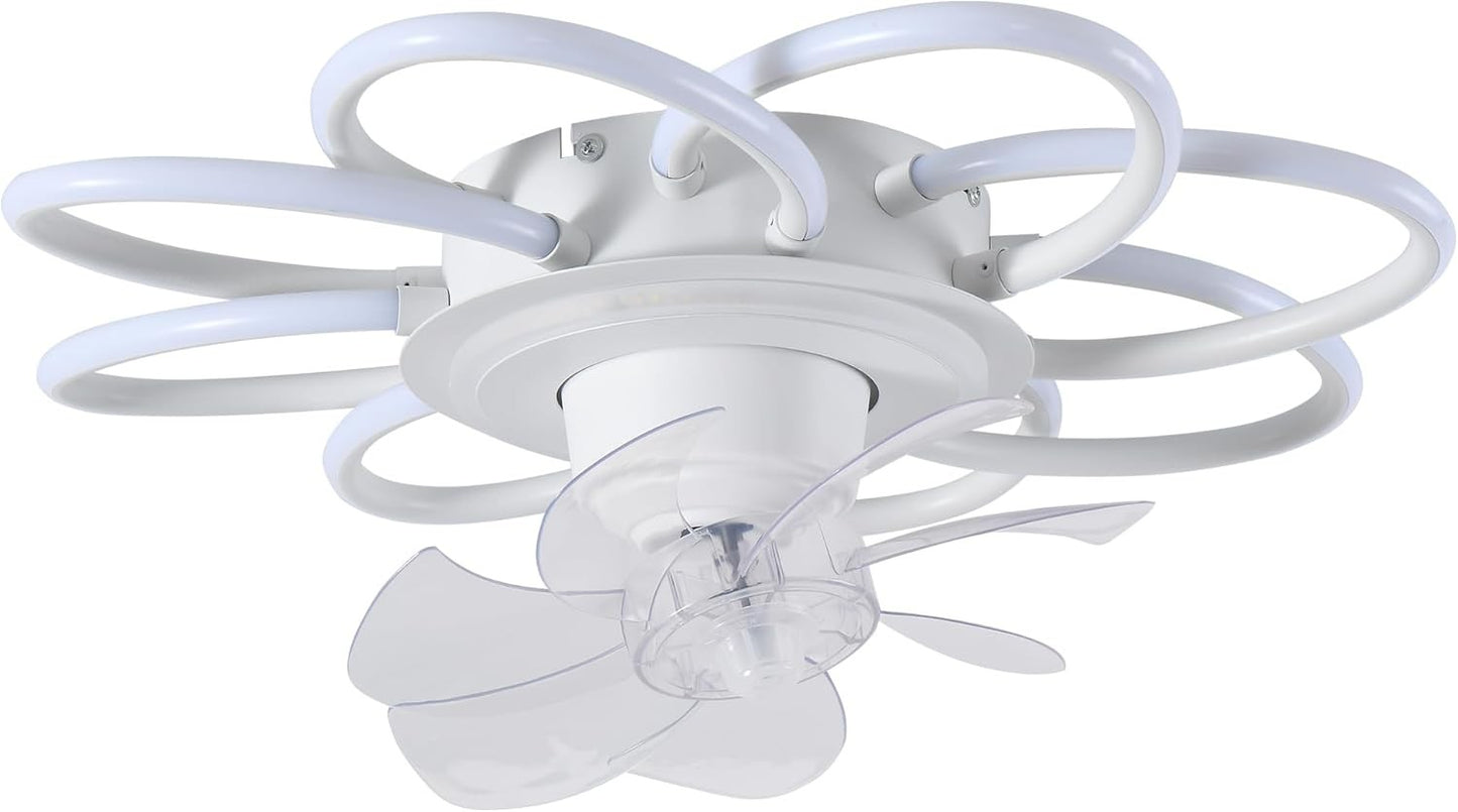 Jaycomey FS5239 White Rotating Ceiling Fan with Lights & Remote NEW