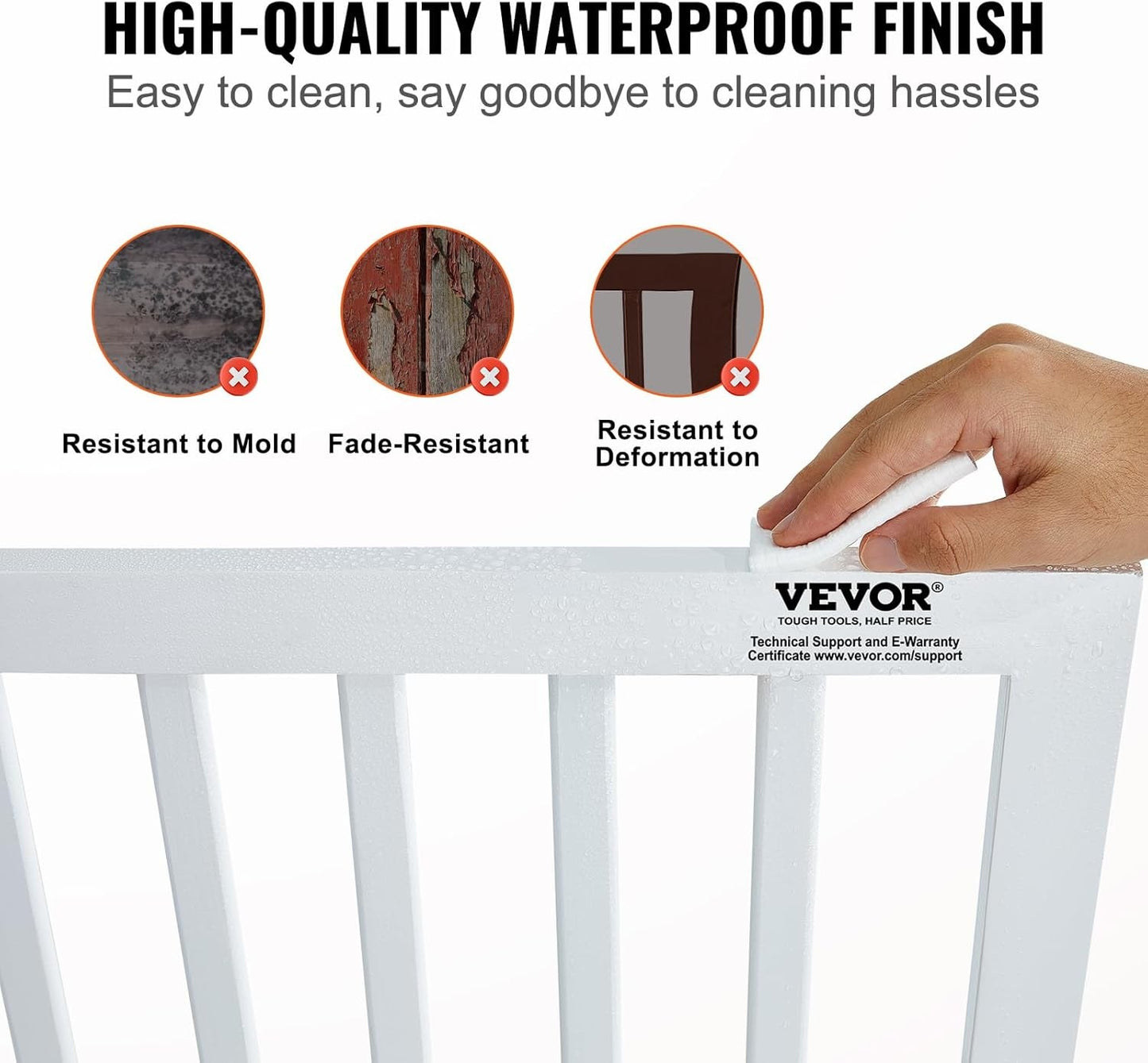 VEVOR JYW-8024 5 Panels Freestanding Expandable Pet Gate, 80" Wide Foldable NEW