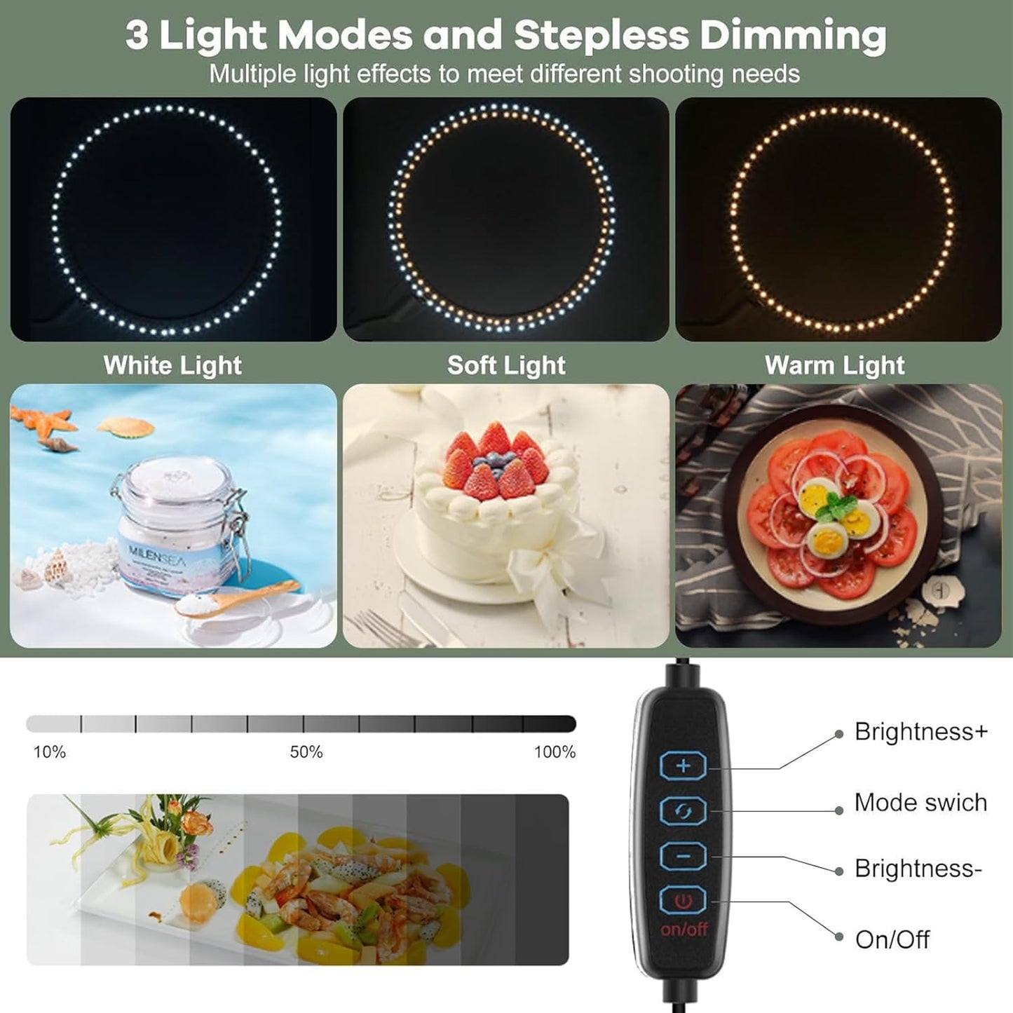 AiiYiiHii PU5027B Black Portable Photo Studio Light Box with Dimmable LEDs NEW