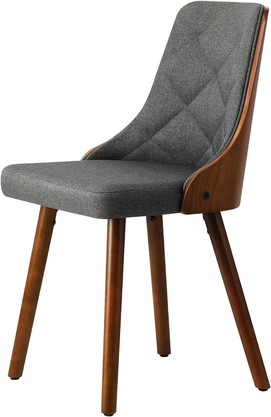 OIKITURE DCH-AIC-BEN-GY-2PC Wooden Dining Chairs Set with PU Leather Seat NEW