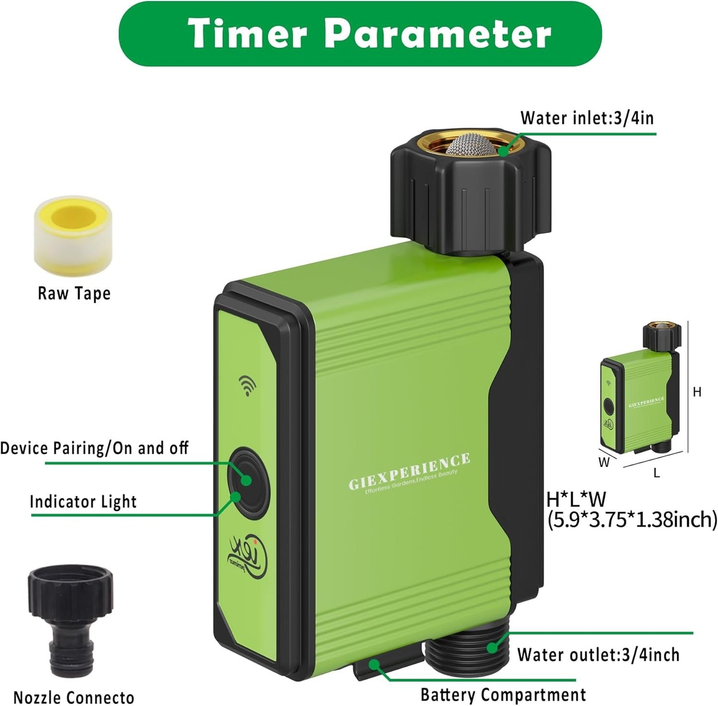 GIEXSMART GX02ZG Zigbee Sprinkler Timer with Built-In Flow Meter, Smart... NEW