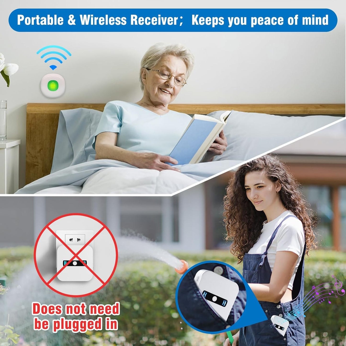 Daytech Wireless Caregiver Pagers SOS Call Button System for Seniors Nurses NEW