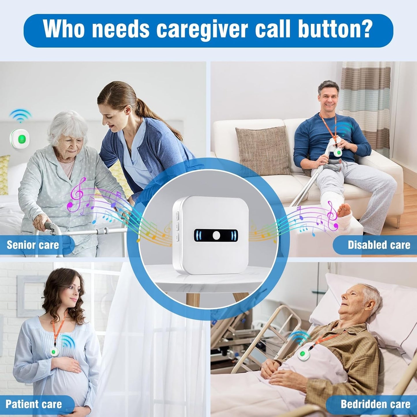 Daytech Wireless Caregiver Pagers SOS Call Button System for Seniors Nurses NEW